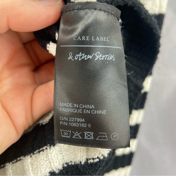 & Other Stories Black and White Striped Sweater - Picture 4 of 7